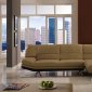 Mocha or Red Leather Contemporary Sectional Sofa w/Metal Legs