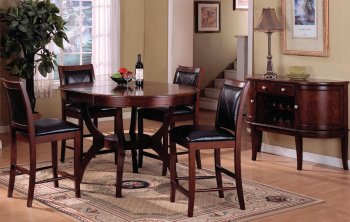 Dark Cherry 5Pc Modern Pub Dining Table Set w/Optional Server [ABCDS-6085]