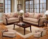 Cream Fabric Modern Sofa & Loveseat Set w/Optional Items