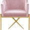 Xavier Dining Chair 763 Set of 2 Pink Velvet Fabric by Meridian