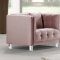 Mariel Sofa 629 in Pink Velvet Fabric by Meridian w/Options