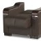 Uptown Sofa Bed in Brown PU by Casamode w/Options