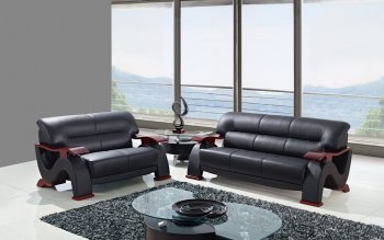 U2033 Sofa in Black Leather/Match by Global with Options [GFS-U2033-LV-BL Black]