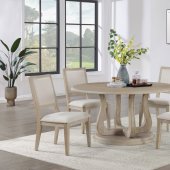 Trofello Dining Set 5Pc 123120 in White Washed by Coaster