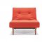 Splitback Eik Sofa Bed w/Arms in Burnt Orange by Innovation