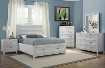 Zandra Bedroom 2262W in White by Homelegance w/Options [HEBS-2262W Zandra White]