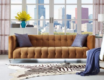 Bea Sofa TOV-S109 in Gold Velvet Fabric by TOV Furniture [TVS-TOV-S109-Bea Gold]