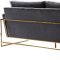 Mila Sofa 678 in Grey Velvet Fabric by Meridian w/Options