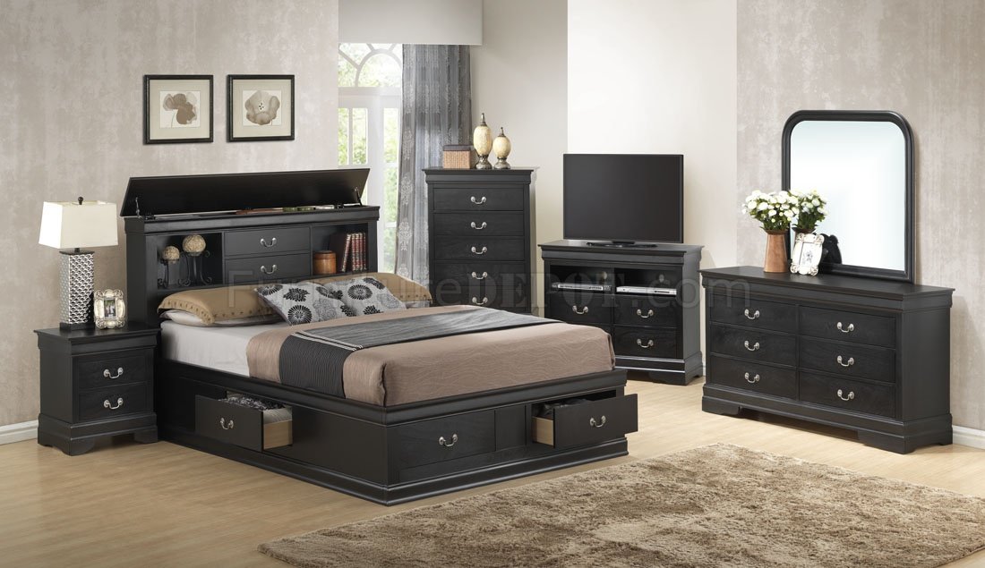 Glory Furniture G3150 Trundle Bedroom Set in Black - 1StopBedrooms