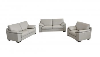 Morris Sofa Set 3Pc in Light Grey Full Leather by VIG [VGS-Morris Light Grey]