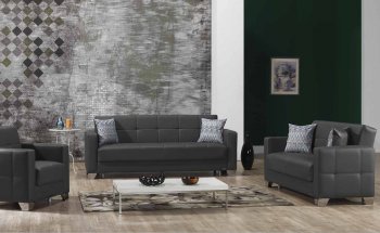 Viva Italia Sofa Bed in Dark Gray Leatherette by Mobista [MTSB-Viva Italia Dark Gray]