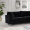 Naomi Sofa 633 in Black Velvet Fabric by Meridian w/Options