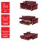 American Style Prime Loveseat Bed in Burgundy Fabric by Mobista