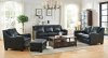 Presley Sofa & Loveseat Set Leather Italia in Black w/Options