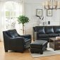 Presley Sofa & Loveseat Set Leather Italia in Black w/Options