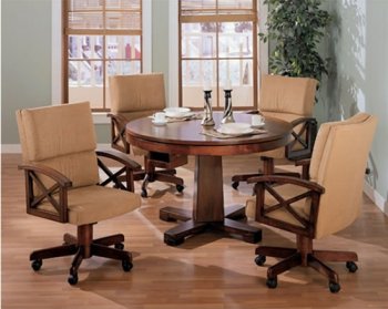 Solid Oak Finish Dinette with Three-in-One Playing&Dining Table [CRDS-100171 Marietta]