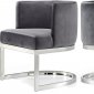 Gianna Dining Chair 734 Set of 2 Grey Velvet Fabric by Meridian