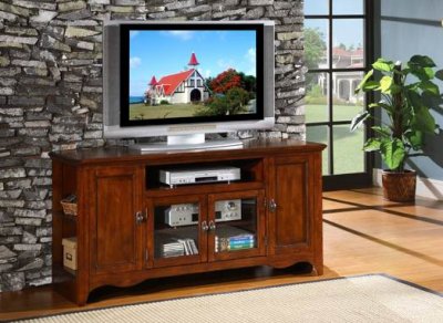 Carla 8060-T TV Stand by Homelegance in Warm Cherry Finish