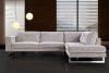 Beige Microfiber Modern Sectional Sofa w/Chrome Metal Legs