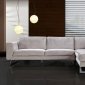 Beige Microfiber Modern Sectional Sofa w/Chrome Metal Legs