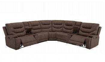 8014 Power Reclining Sectional Sofa in Brown by Lifestyle [SFLLSS-8014 Brown]