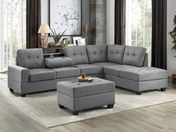 Reviews Maston Sectional Sofa 9507dgy In Dark Gray By Homelegance