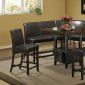 Walnut & Black Finish Dinette w/Enclosed Door Storage Table