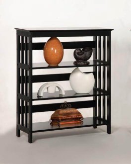 Espresso Finish Modern 3-Tier Bookcase