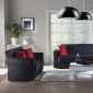 Tokyo Rainbow Black Sofa Bed in Fabric by Sunset w/Options