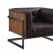 Sagat Accent Chair 59667 in Antique Ebony Leather by Acme