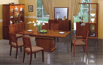 Deep Cherry Finish Dining Set With Rectangle Shape Table [PKDS-DT186C]