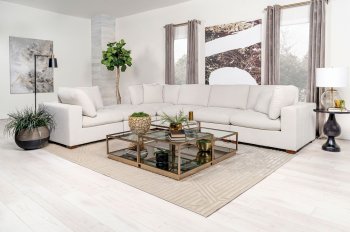 Lakeview Sectional Sofa 551461 in Ivory by Coaster w/Options [CRSS-551461 Lakeview]