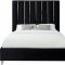 Enzo Upholstered Bed in Black Velvet Fabric by Meridian