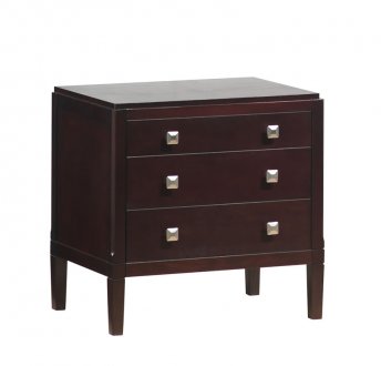 Three drawer Dark Cappuccino Finish Classic Nightstand