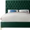 Cruz Bed in Green Velvet Fabric by Meridian w/Options