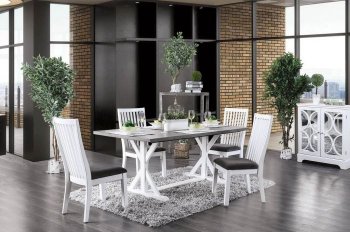 Kathleen Dining Set 5Pc CM3761T in Gray & White w/Options [FADS-CM3761T-Kathleen]