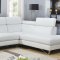 U9836 Sectional Sofa in White Leatherette by Global