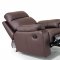 Chocolate Brown Leather Modern Living Room w/Recliner Seats