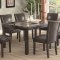 Cappuccino Finish & Faux Marble Top Modern 7Pc Dining Set