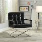 Rafael Accent Chair 59776 in Black PU & Stainless Steel by Acme