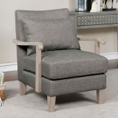 Adrienne Set of 2 Accent Chairs CM-AC6167GY in Gray Fabric