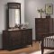 Tia 202081 Bedroom 5Pc Set in Cappuccino w/Options