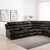 6450 Power Reclining Sectional Sofa in Brown PU by Lifestyle