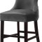 Hannah Counter Stool 775 Set of 2 Grey Velvet Fabric - Meridian