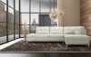 Leonardo Sectional Sofa in Silver Grey Leather by J&M w/Storage