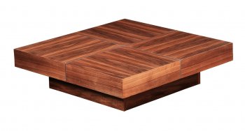 Abby Square Coffee Table in Walnut w/Options by Whiteline [WLCT-Abby Square]