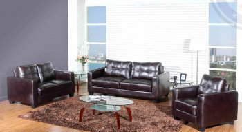 Black Bonded Leather Modern 7020 Sofa w/Options [AES-7020-Black]