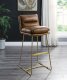 Alsey Bar Chair 96401 in Saddle Brown Leather by Acme