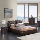 8269 Emily Wenge Bedroom Set by Global w/Brown Bed & Options