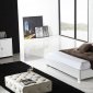 Sorrento Bed in White Half Leather by Casabianca